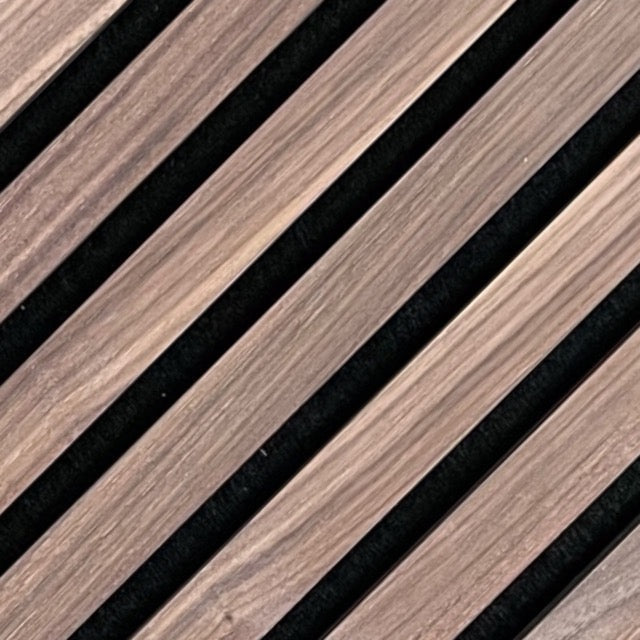 High-quality & sustainable Scandinavian inspired American Black Walnut noise reducing acoustic wood slat wall and ceiling panels from aura + form.