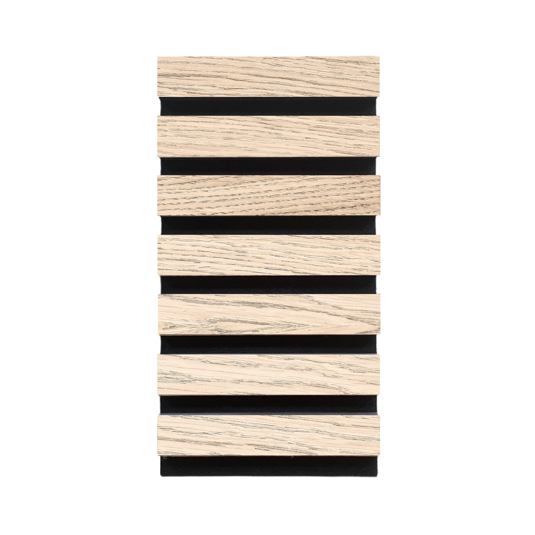 High-quality &amp; sustainable Scandinavian inspired European White Oak noise reducing acoustic wood slat wall and ceiling panel sample from aura + form.