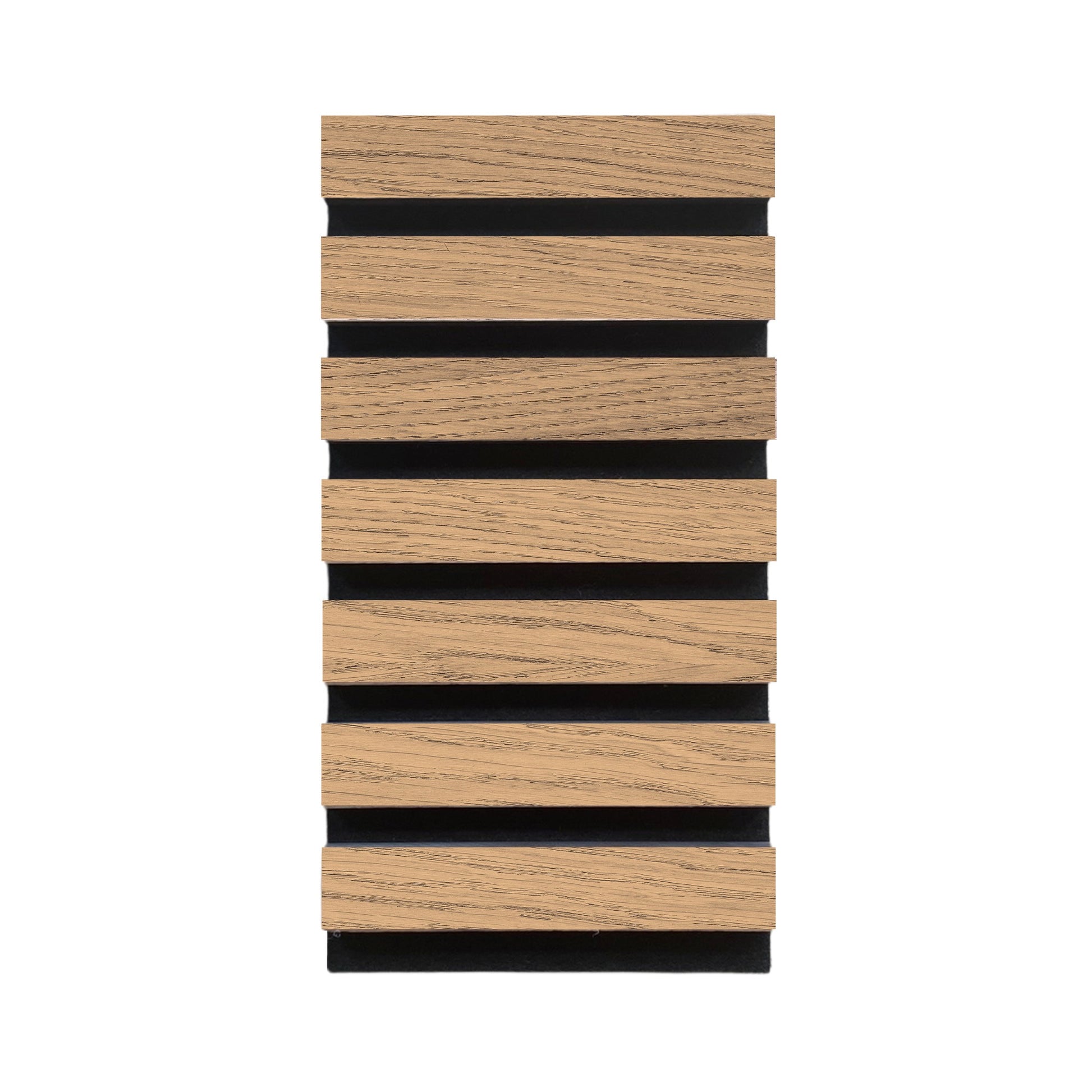 High-quality & sustainable Scandinavian inspired European White Oak noise reducing acoustic wood slat wall and ceiling panel sample from aura + form.