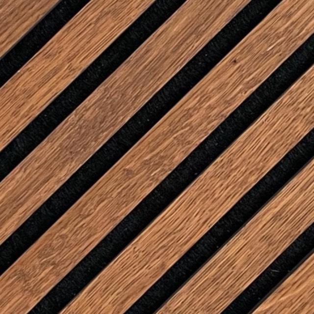 High-quality & sustainable Scandinavian inspired European White Oak with black felt noise reducing acoustic wood slat wall and ceiling panels from aura + form.