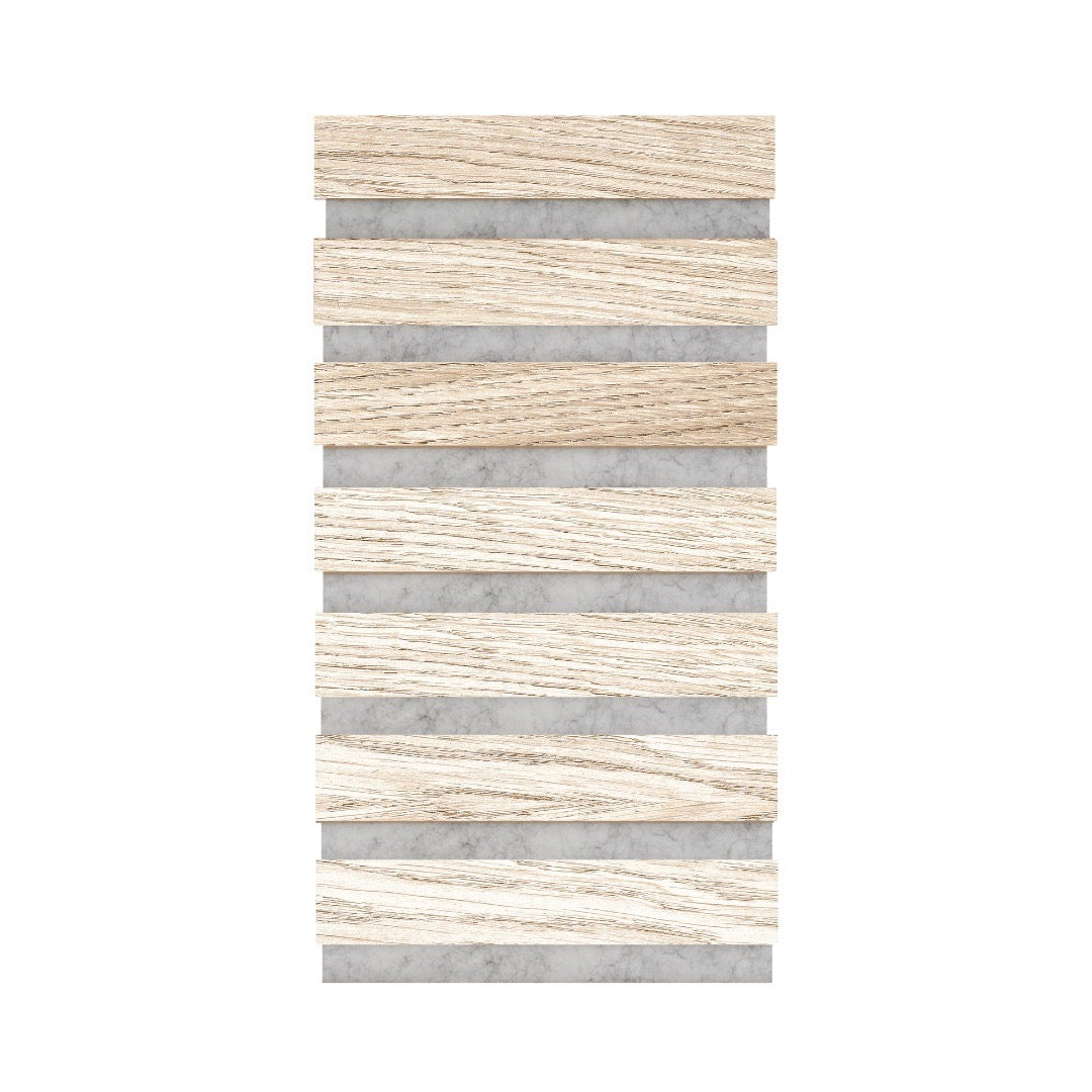 9ft Wood Slat Wall Panels | Pre-Finished Real Wood Surface White Oak (Grey Felt)